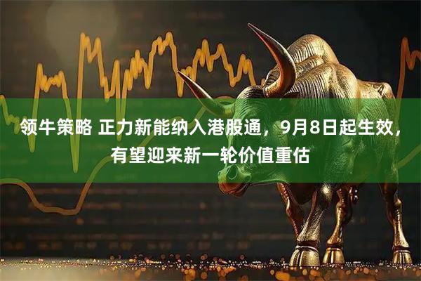 领牛策略 正力新能纳入港股通，9月8日起生效，有望迎来新一轮价值重估